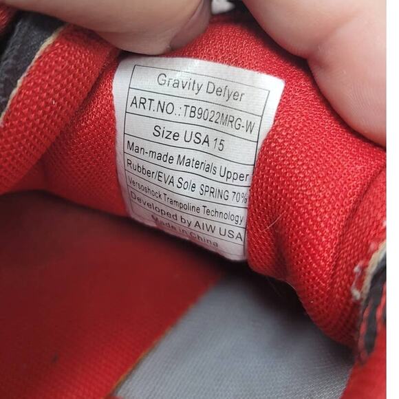 Gdefy Gravity Defyer TB9022MRG-W Grey Red Sneakers Men's Size 15 - Picture 9 of 9